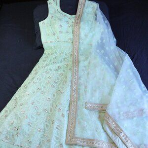 Pistachio Anarkali Dress & Dupatta (Size 16 / 1X / 42)